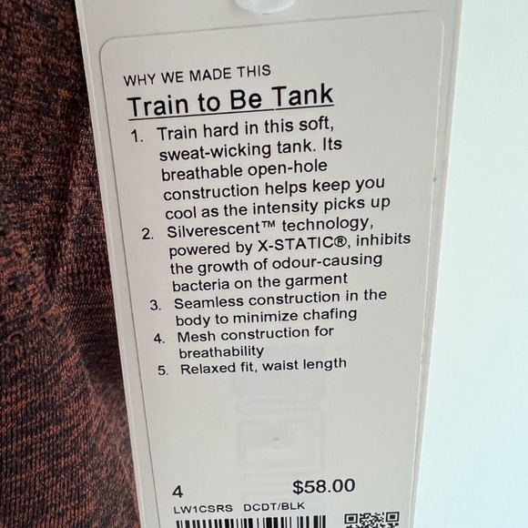NWT Lululemon Train To Be Tank Top Size 4 Dot Camo Dark Terracotta/Black - Picture 4 of 6